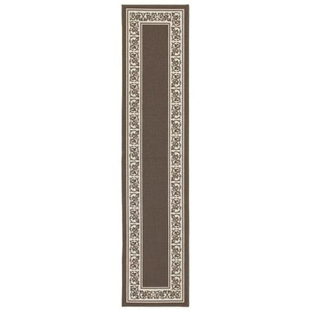 Madison Industries Madison Industries FLO-20X90-SA 20 x 90 in. Floral Border Extra Long Rectangle Runner Rug - Sand FLO-20X90-SA